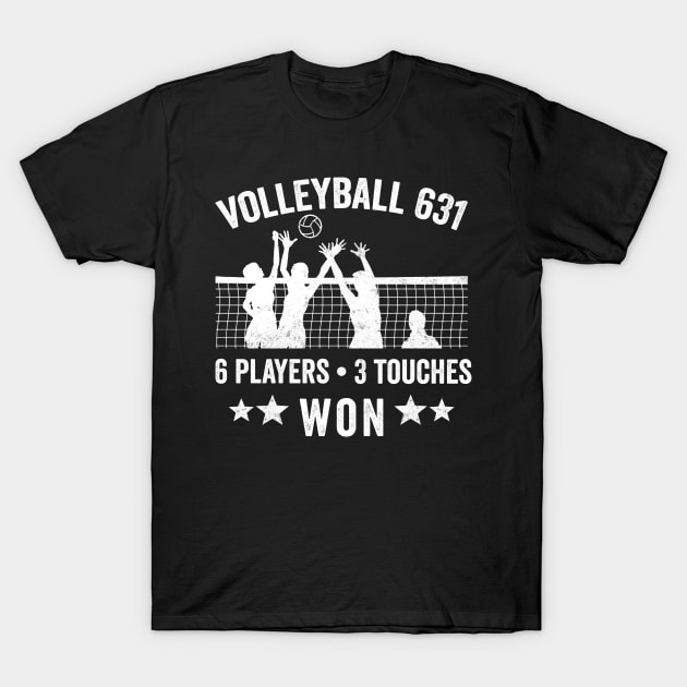 Volleyball Gift Volleyball 631 6 Players 3 Touches Won T-Shirt by Mesyo